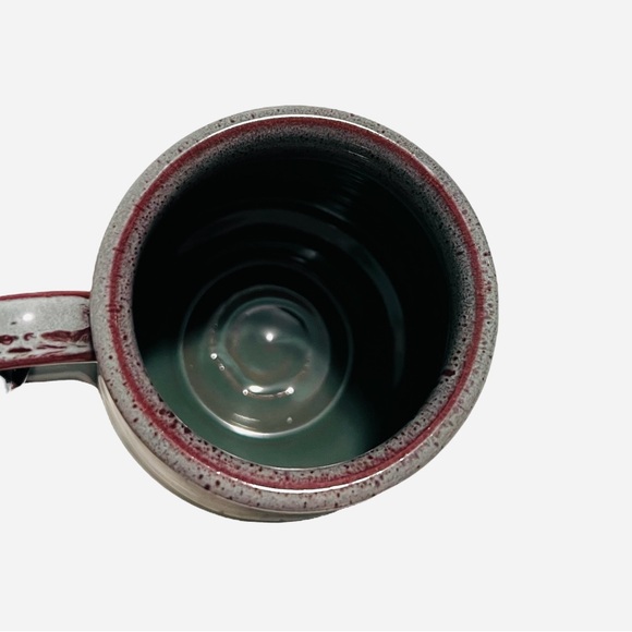 Deneen Pottery Flower & Thyme Bed & Breakfast Ceramic Forest Green Coffee Mug - Picture 5 of 6